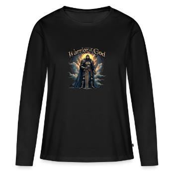 WARRIOR OF GOD - Schwarzer Ritter - Frauen Premium Bio Langarmshirt - Schwarz - Vorne - Julia (174cm)