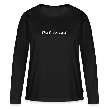 Catalan – Mal de cap 2 – par OBV - T-shirt manches longues Premium bio Femme - noir - Devant - Julia (174cm)