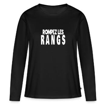 rompez les rangs - T-shirt manches longues Premium bio Femme - noir - Devant - Julia (174cm)