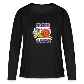 je suis a fond humour dôles - T-shirt manches longues Premium bio Femme - noir - Devant - Julia (174cm)