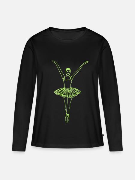 Ballerina - Frauen Premium Bio Langarmshirt - Schwarz