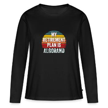 My Retirement Plan is Algorand - Algorand Crypto - Women's Premium Organic Long Sleeve Shirt - black - Front - Julia (174cm)