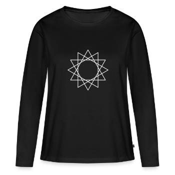Étoile à douze branches - T-shirt manches longues Premium bio Femme - noir - Devant - Julia (174cm)