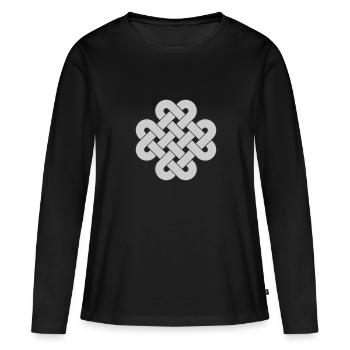 Knoten Ornament - Frauen Premium Bio Langarmshirt - Schwarz - Vorne - Julia (174cm)