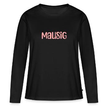 Newsletter Rose de la Souris - T-shirt manches longues Premium bio Femme - noir - Devant - Julia (174cm)