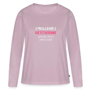 Meilleure Diététicienne imitée jamais égalée - T-shirt manches longues Premium bio Femme - rose poudré - Devant - Julia (174cm)