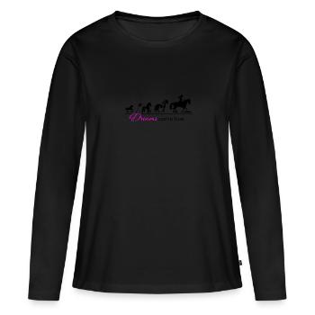 Horse Rider Evolution - Fan de chevaux équestres - T-shirt manches longues Premium bio Femme - noir - Devant - Julia (174cm)