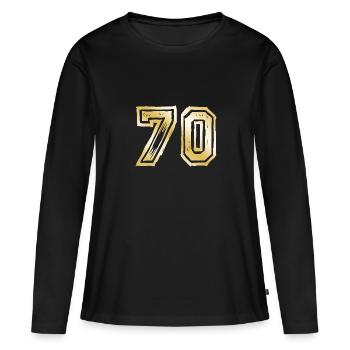 70 Nombre d’or - T-shirt manches longues Premium bio Femme - noir - Devant - Julia (174cm)