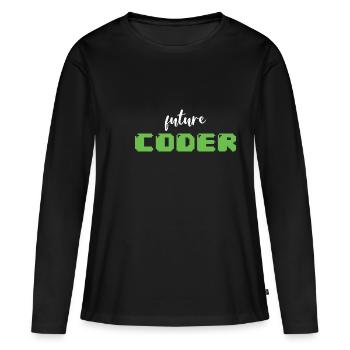 Future Coder Nerdy Programming - Frauen Premium Bio Langarmshirt - Schwarz - Vorne - Julia (174cm)