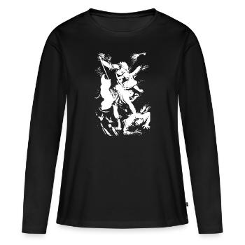 Heiliger Michael der Erzengel - Frauen Premium Bio Langarmshirt - Schwarz - Vorne - Julia (174cm)