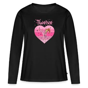 12. Geburtstag Tochter Mädchen Kampfsport Judo - Frauen Premium Bio Langarmshirt - Schwarz - Vorne - Julia (174cm)