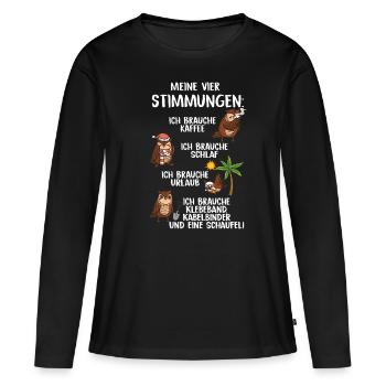 Mes quatre humeurs - T-shirt manches longues Premium bio Femme - noir - Devant - Julia (174cm)