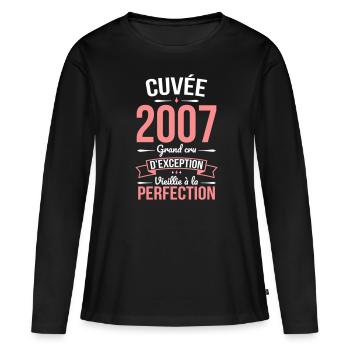 18. Geburtstag - 2007 - Humor Geschenk - Frauen Premium Bio Langarmshirt - Schwarz - Vorne - Julia (174cm)