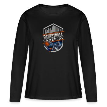 Basket- joueur de basket BBall Basket - T-shirt manches longues Premium bio Femme - noir - Devant - Julia (174cm)