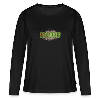 Ingénieur - Ingénieur - T-shirt manches longues Premium bio Femme - noir - Devant - Julia (174cm)