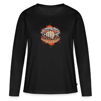Ingénieur - Ingénieur - T-shirt manches longues Premium bio Femme - noir - Devant - Julia (174cm)