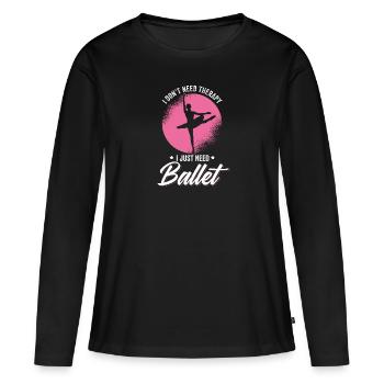 Ballet Ballet Ballet Ballet Danseuse de ballet Tütü chaussons - T-shirt manches longues Premium bio Femme - noir - Devant - Julia (174cm)