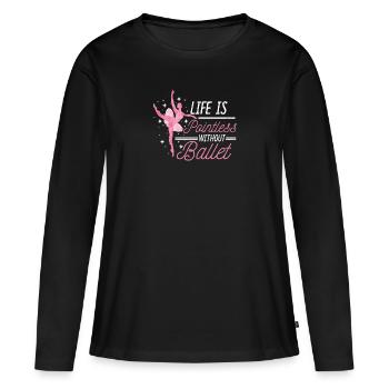 Ballet Ballet Ballet Ballet Danseuse de ballet Tütü chaussons - T-shirt manches longues Premium bio Femme - noir - Devant - Julia (174cm)