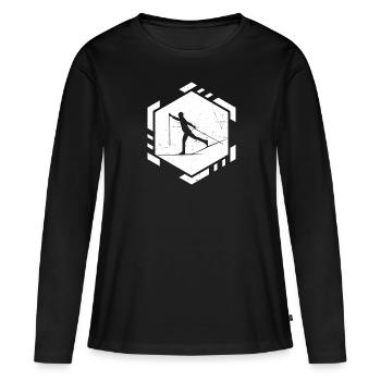 Ski de fond Ski de fond Ski de fond Patinage Ski de fond - T-shirt manches longues Premium bio Femme - noir - Devant - Julia (174cm)