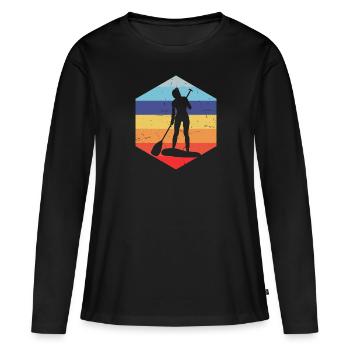 Standup Paddle Paddle Hommes - T-shirt manches longues Premium bio Femme - noir - Devant - Julia (174cm)