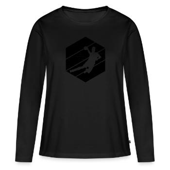 Handball Handball Femmes Handball Handball - T-shirt manches longues Premium bio Femme - noir - Devant - Julia (174cm)