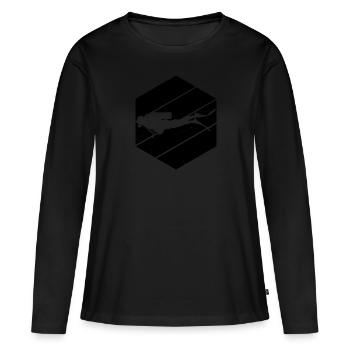 Plongée libre Plongée plongée plongée - T-shirt manches longues Premium bio Femme - noir - Devant - Julia (174cm)