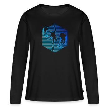 Hommes Femmes Diver Scuba Diver Scuba Diver - T-shirt manches longues Premium bio Femme - noir - Devant - Julia (174cm)