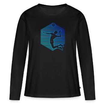 Volley-ball Volleyeur Volley Beach Volley - T-shirt manches longues Premium bio Femme - noir - Devant - Julia (174cm)