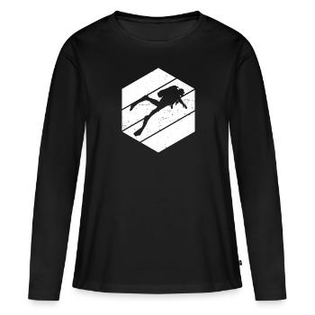 Plongée Scuba Divers Diver Ladies - T-shirt manches longues Premium bio Femme - noir - Devant - Julia (174cm)