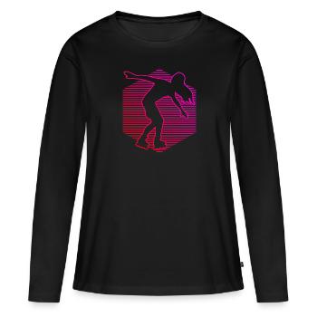 Rollerskaten Roller Skates Rollerskate Roller Skat - T-shirt manches longues Premium bio Femme - noir - Devant - Julia (174cm)