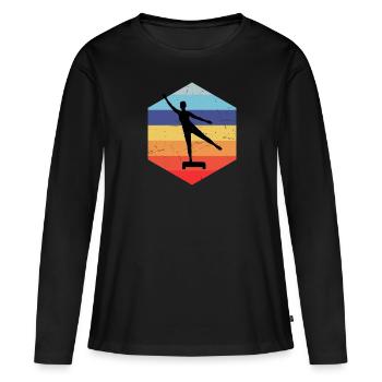 Entraînement physique Aérobic Aérobic Fitness - T-shirt manches longues Premium bio Femme - noir - Devant - Julia (174cm)