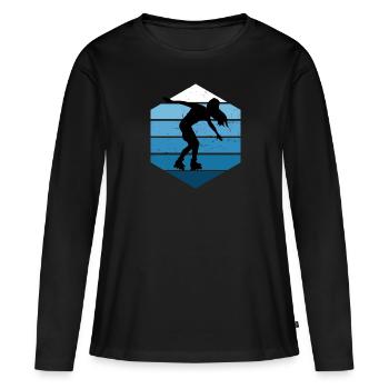 Patinage à roulettes Patins à roulettes Patins à roulettes - T-shirt manches longues Premium bio Femme - noir - Devant - Julia (174cm)