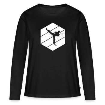 Kickboxer Kickboxing Femmes Kickboxing Kickboxing - T-shirt manches longues Premium bio Femme - noir - Devant - Julia (174cm)