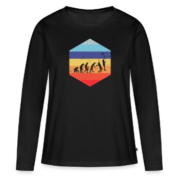 Paddle Paddle Tennis Paddle Court Paddle Tenn Femmes - T-shirt manches longues Premium bio Femme - noir - Devant - Julia (174cm)