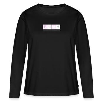 Emma - T-shirt manches longues Premium bio Femme - noir - Devant - Julia (174cm)