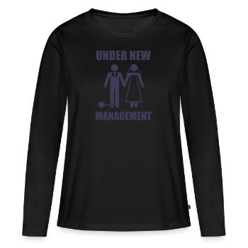 Sous une nouvelle direction - T-shirt manches longues Premium bio Femme - noir - Devant - Julia (174cm)