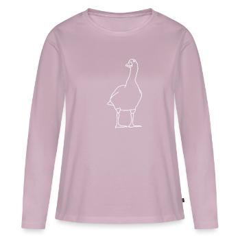 oie - T-shirt manches longues Premium bio Femme - rose poudré - Devant - Julia (174cm)