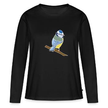 mésange - T-shirt manches longues Premium bio Femme - noir - Devant - Julia (174cm)