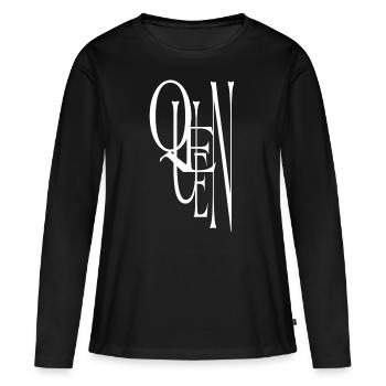 QUEEN - T-shirt manches longues Premium bio Femme - noir - Devant - Julia (174cm)