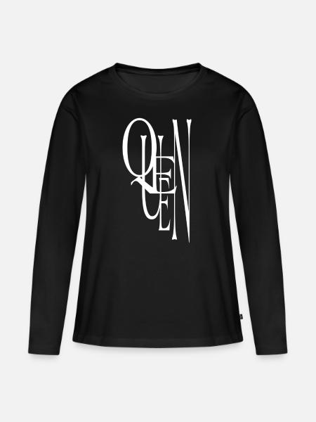 QUEEN - Frauen Premium Bio Langarmshirt - Schwarz