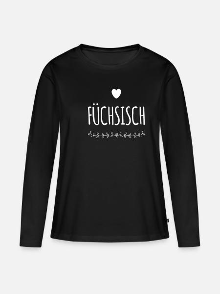 Füchsisch - Frauen Premium Bio Langarmshirt - Schwarz