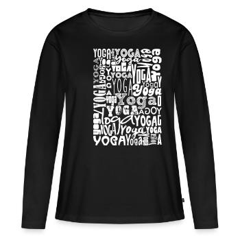 Yoga Yoga Yoga - T-shirt manches longues Premium bio Femme - noir - Devant - Julia (174cm)