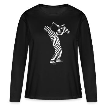 saxophone - T-shirt manches longues Premium bio Femme - noir - Devant - Julia (174cm)