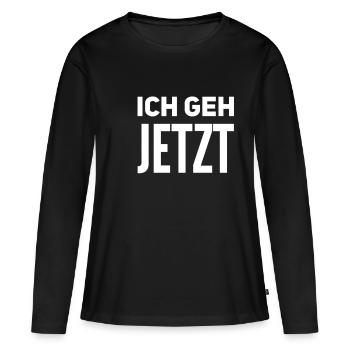 tschüß - Frauen Premium Bio Langarmshirt - Schwarz - Vorne - Julia (174cm)