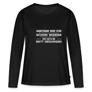 Nachteule - Frauen Premium Bio Langarmshirt - Schwarz - Vorne - Julia (174cm)