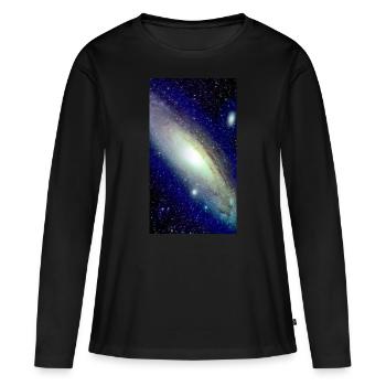 Galaxy - Frauen Premium Bio Langarmshirt - Schwarz - Vorne - Julia (174cm)