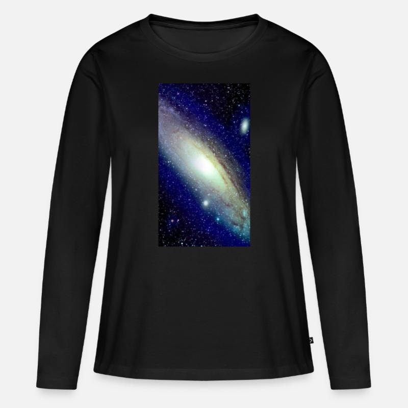 Galaxy - Frauen Premium Bio Langarmshirt - Schwarz