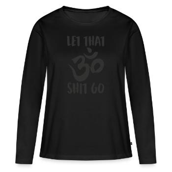 Laisse tomber cette merde - OM - T-shirt manches longues Premium bio Femme - noir - Devant - Julia (174cm)