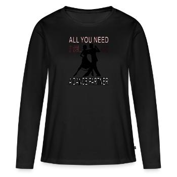 danse danse partenaire danse couple cadeau école de danse - T-shirt manches longues Premium bio Femme - noir - Devant - Julia (174cm)