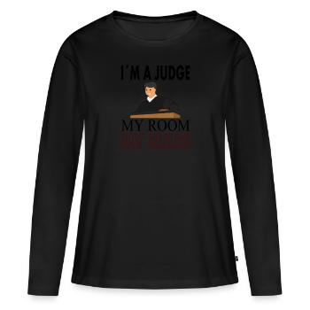 Richter Spruch stolze Richterin Gericht Geschenk - Frauen Premium Bio Langarmshirt - Schwarz - Vorne - Julia (174cm)